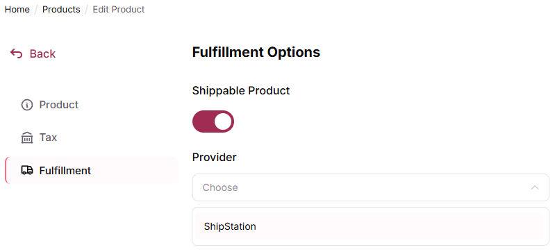 Assign Fulfillment to Products