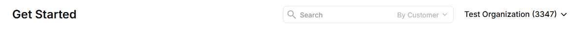Top menu navigation bar showing page title, Search, Help, Notifications, and Account Selector