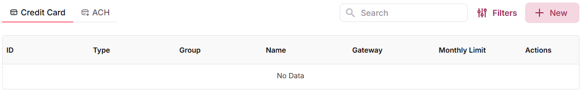 New merchant processor selection interface