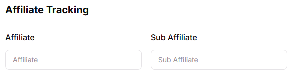 Affiliate tracking configuration