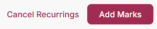 Add Marks and Cancel Recurrings buttons