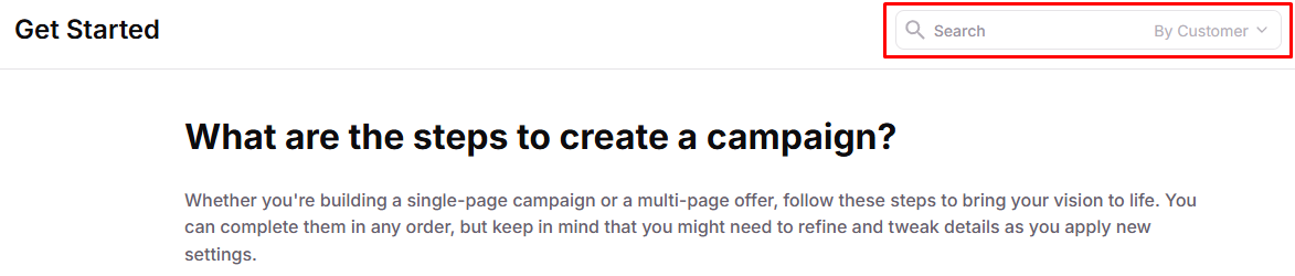 Header quick search functionality