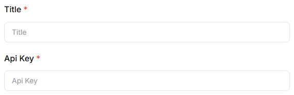GetResponse configuration form with Title and Api Key fields