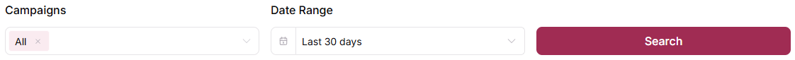 Processing report filter interface