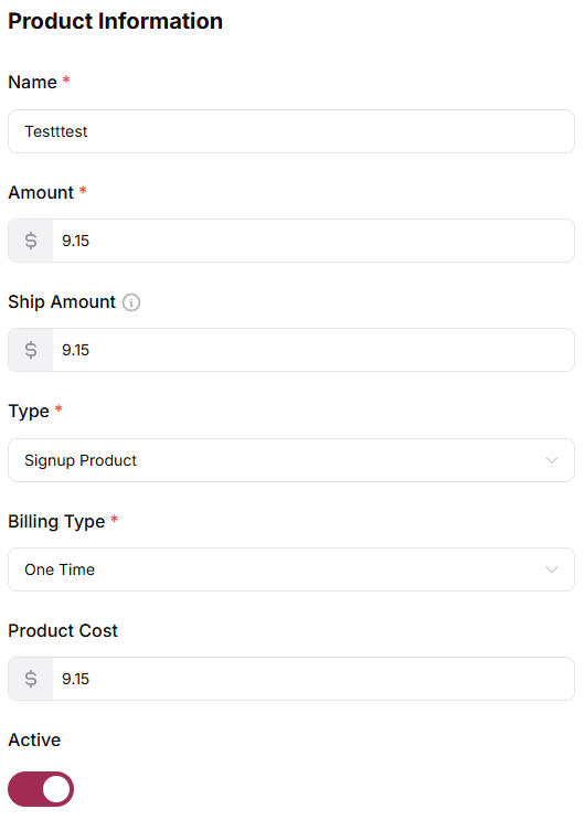 Product Cost