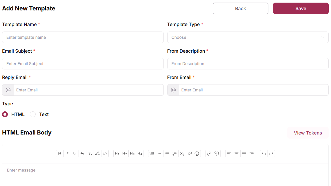 Configure Template Settings