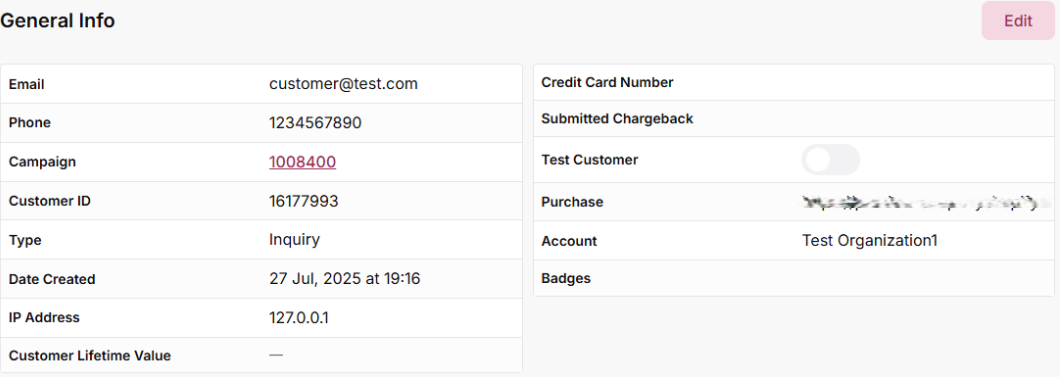Edit Customer Information