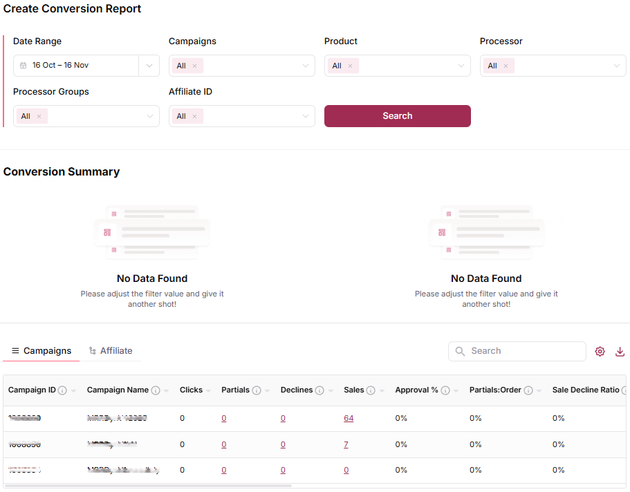 Access the Conversion Report