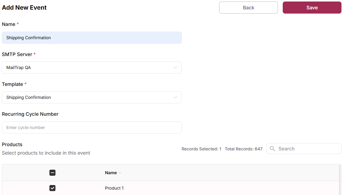 Create an Email Event