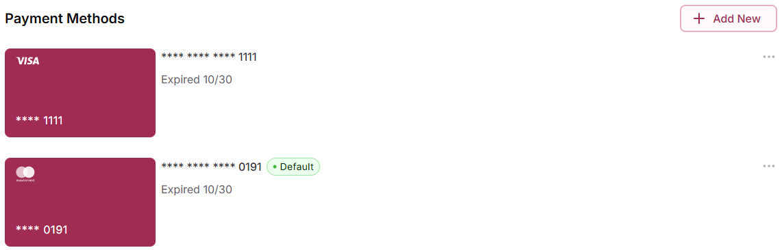 Open Settings and Payment Methods
