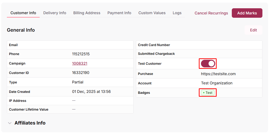 Test Customer