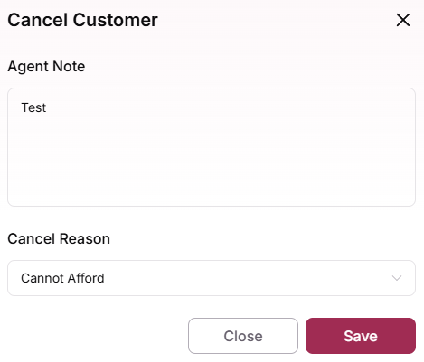 Cancel Reason