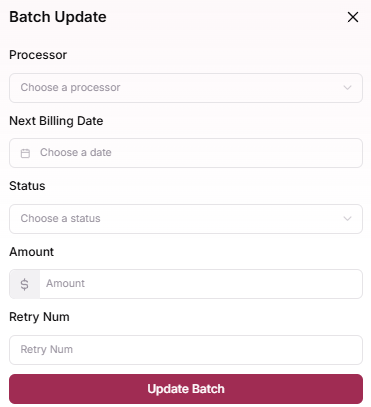Continuity Report batch update modal