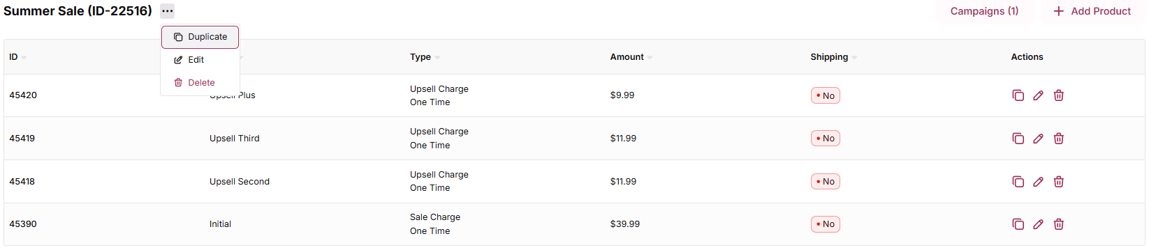Duplicate a Product Group
