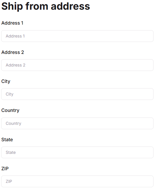 Configure Ship From Address