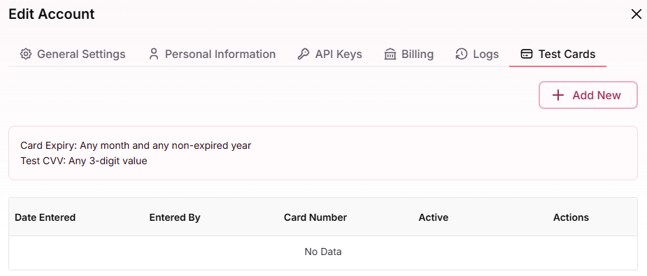 Access Test Cards