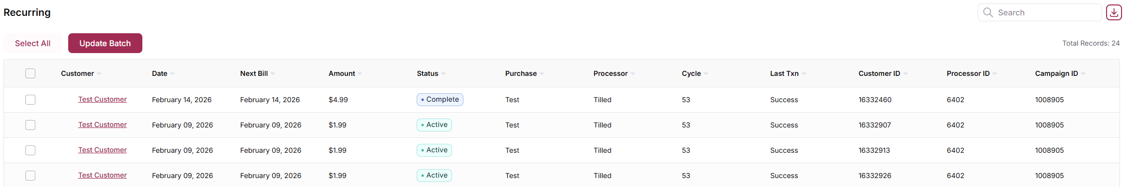 Export and Analysis
