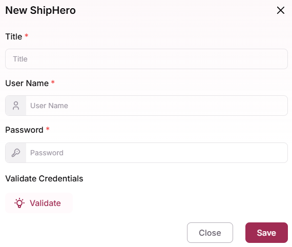 Configure the ShipHero fulfillment plugin