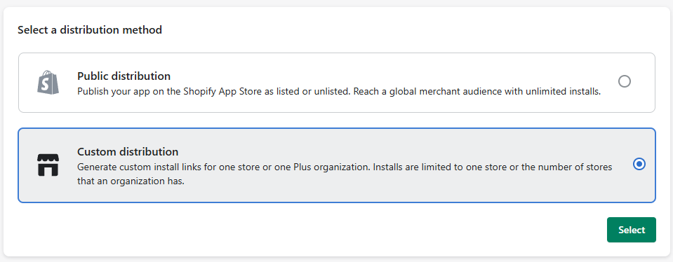 Select Distribution Method