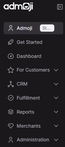Left sidebar navigation panel
