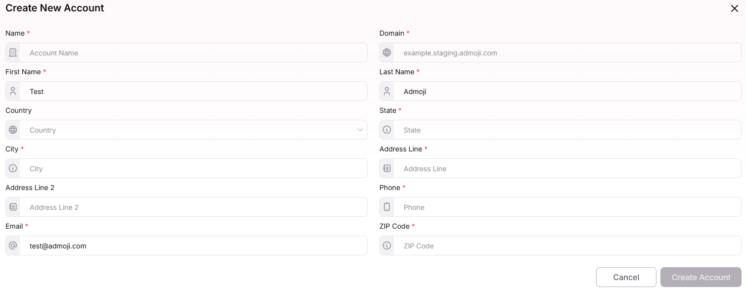 Create New Account