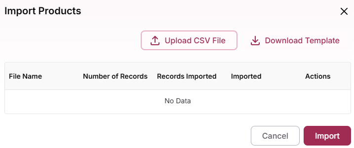 Upload the CSV file