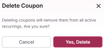 Delete a coupon