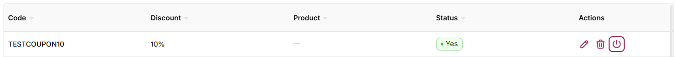 Activate or deactivate a coupon