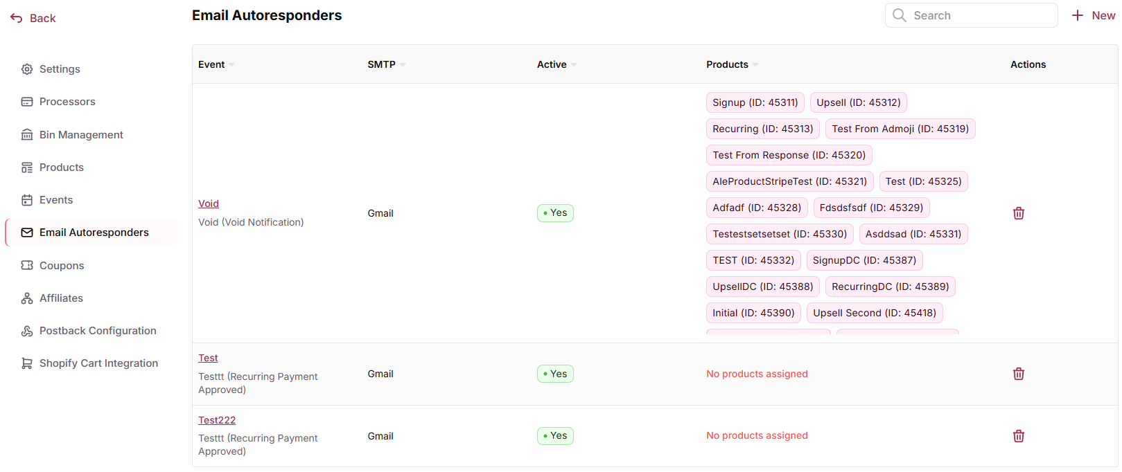 Open the Email Autoresponders tab