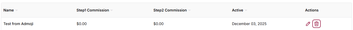 Remove an affiliate