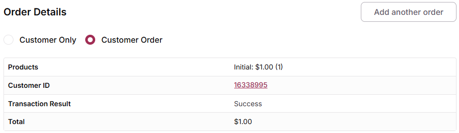 Order Confirmation