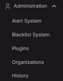 Administration navigation menu
