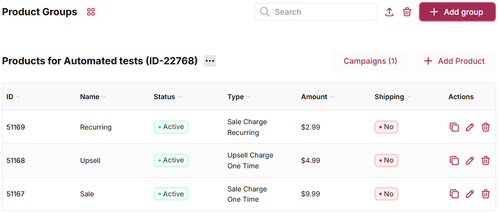 Add product form showing Billing Type and Type fields