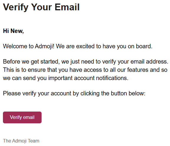 Verify your email