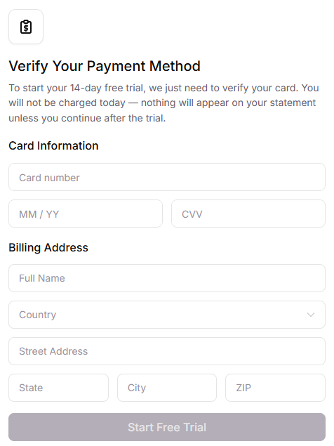 Verify your payment method