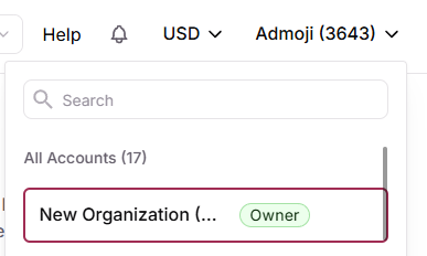 Switch Between Organizations