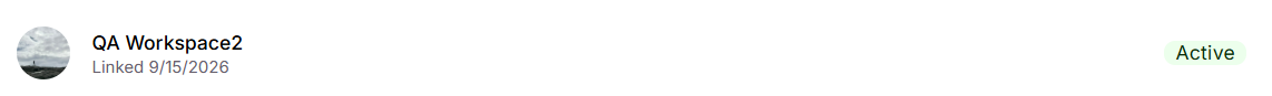 Advertiser account linked with the Active badge after accepting